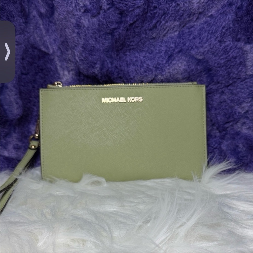 Michael Kors Olive Green Wristlet